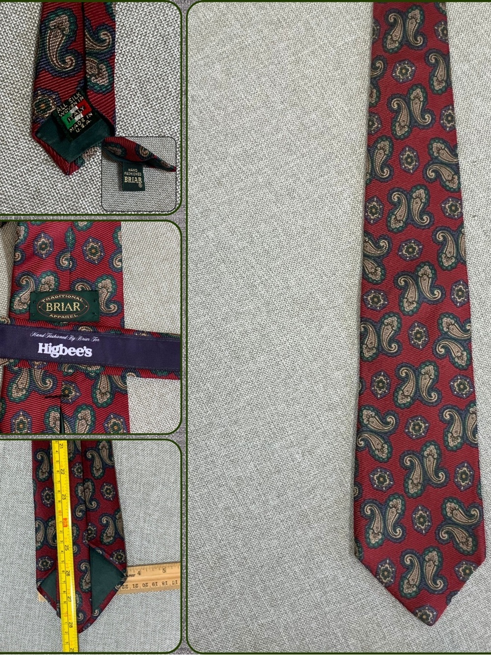 Vintage Briar Paisley Silk Tie Made USA